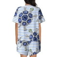 thumbnail image 3 of Bingfone Turtle with Blue Stones Print Pajamas Sets for Women Soft Short-Sleeved Pjs with Lounge Shorts Two Piece Sleepwear, 3 of 8