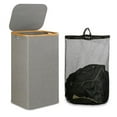 thumbnail image 1 of Slim laundry basket with lid, narrow version with removable bag, foldable laundry basket with handle, suitable for bathrooms, bedrooms and laundry roo, 1 of 5