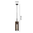 thumbnail image 5 of 60 Watt Metal Frame Pendant Fixture with Wood and Glass Shade, Brown- Saltoro Sherpi, 5 of 5