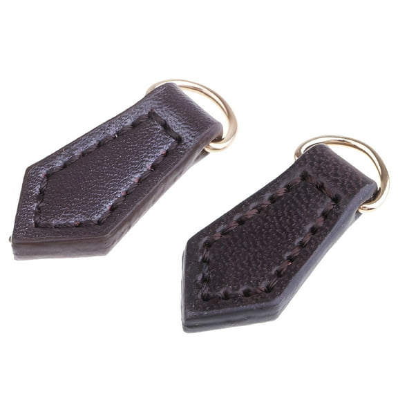GASTROPOD 2Pcs Leather Zipper Pull For Boot/Jacket/Bag/Purse Replacement And Production Coffee