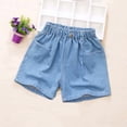 thumbnail image 6 of FAIWAD Girls Casual Denim Shorts Summer Elastic High Waisted Short Jeans with Pockets Straight Leg Shorts Daily Wear, 6 of 9
