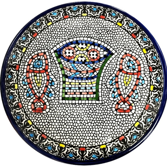 Tabgha - Miracle of Loaves and Fish Armenian Ceramic Plate - Medium (8.2 inches or 21cm) - Asfour Outlet Trademark