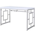 thumbnail image 1 of Steve Silver Alize Writing Desk in White and Chrome Metal, 1 of 7