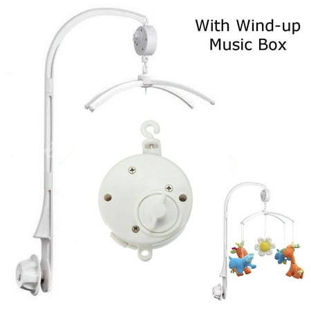 Baby Crib Bell Musical Mobile Plays Tunes Wind-up Music Box+ Baby Crib Mobile Bed Bell Holder Arm Bracket 26