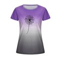thumbnail image 4 of Blusa de manga corta con estampado de cuello redondo informal para mujer a la moda, Tops de verano Fridja ghk4596, 4 of 4