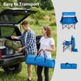 thumbnail image 3 of Ktaxon Double Camping Chair w/Shade Canopy, Folding Two Person Camp Chair w/Cup Holders & Carry Bag, Heavy Duty Foldable Outdoor Chair for Camping, Lawn, Backyard, Movie (Blue), 3 of 8