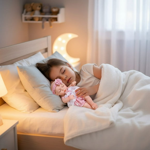 Bebé Muñeca bebé reborn de silicona de 30 cm para dormir, calmar y jugar, color rosa (1 unidad) Rkxzt