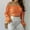 Orange, variant on Fancy Tops for Women,Ladies Strapless Long Sleeve Solid Color Off Shoulder Ruched Lantern Sleeve Crossover Crop Tops Blue L