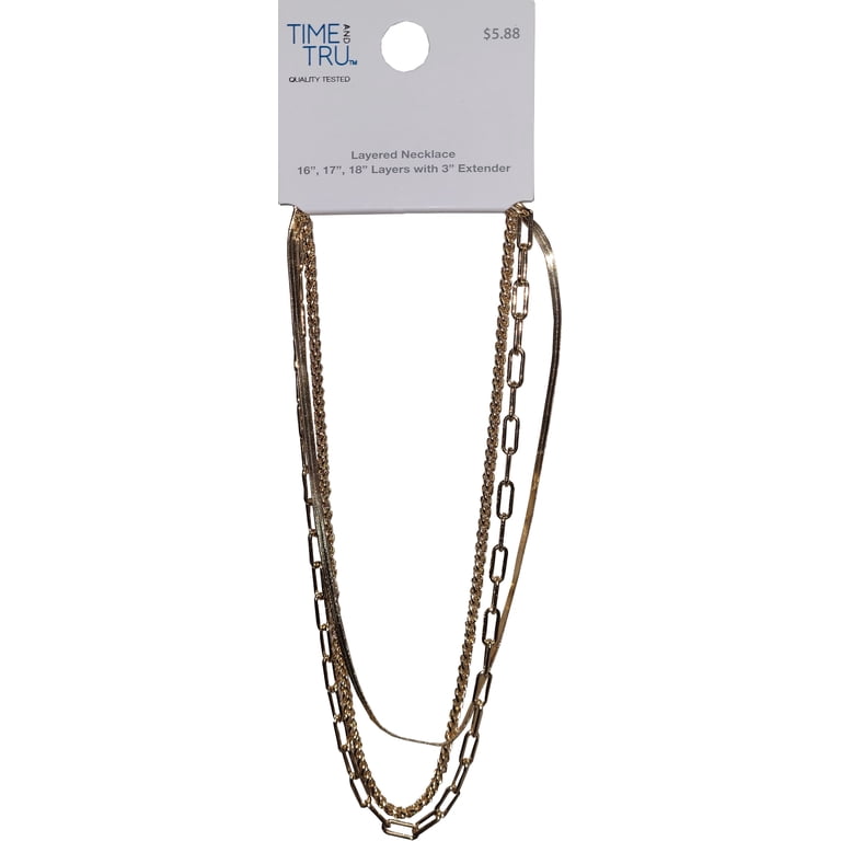 Time and Tru Gold Tone Triple Chain Layered Necklace Set photo 2
