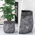 thumbnail image 5 of Craft flowerpots 18"+13"+19" Dia Round Concrete Planter Set of 3 Large Outdoor/Indoor Planter Pots Containers with Drainage Holes and Rubber Plug for Home Garden (Dark Gray, Large), 5 of 8