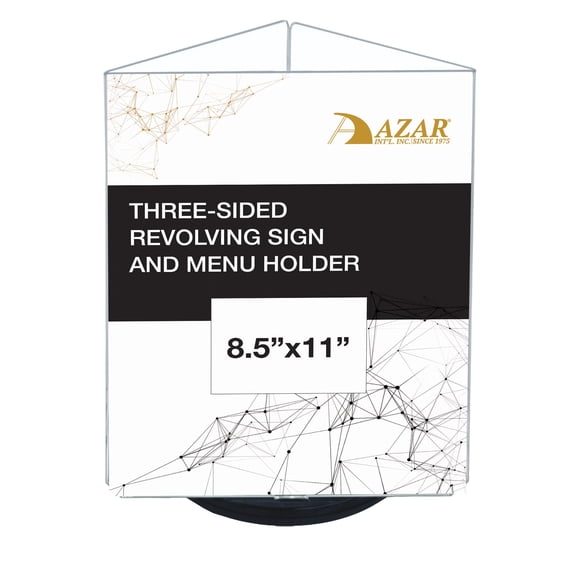 8.5" W x 11" H Three-Sided Revolving Sign and Menu Holder