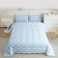 thumbnail image 2 of Manfei Geometric Full Size Comforter Sets for Adult, Girly Blue Polka Dots Bedding Comforter Set, Chic Circle Abstract Reversible Bedding Sets, Ultra Soft Home Decor, 3pcs, 2 of 8