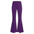 thumbnail image 6 of Yoga Leggings for Women Plus Size Activewear Leggings Solid Color Stretch Elastic Waist Capri Pants Purple S, 6 of 6
