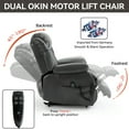 thumbnail image 5 of Newest Dual Motor Infinite Position Up to 350 LBS Electric Medium size Leatheraire Grey Power Lift Recliner Chair with 8-Point Vibration Massage , Lumbar Heating, 5 of 9