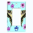 thumbnail image 5 of Metal Light Switch Plate Cover Unique Pink Purple Floral Butterfly Teal BUT005, 5 of 13