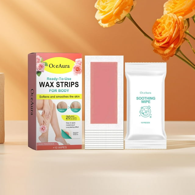 Xihbxyly Bandas de Cera, Kit de Depilación Natural, Bandas de Suavidad Duradera, Aplicación Segura y Sencilla, para Rostro, Piernas, Brazos y Bikini, Apto para Viajes para Hombres y Mujeres.