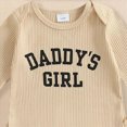 thumbnail image 4 of CAUYDY Newborn Baby Girls Romper Outfits Letter Daddy's Girl Print Ruffle Jumpsuit Bodysuit Fall Winter Clothes(L101-Beige,0-3 M), 4 of 7