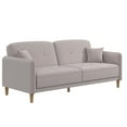 thumbnail image 5 of Mainstays Claremonte 78" Tufted 3 Seater Sofa Couch with Throw Cushions, Light Gray Linen, 5 of 13