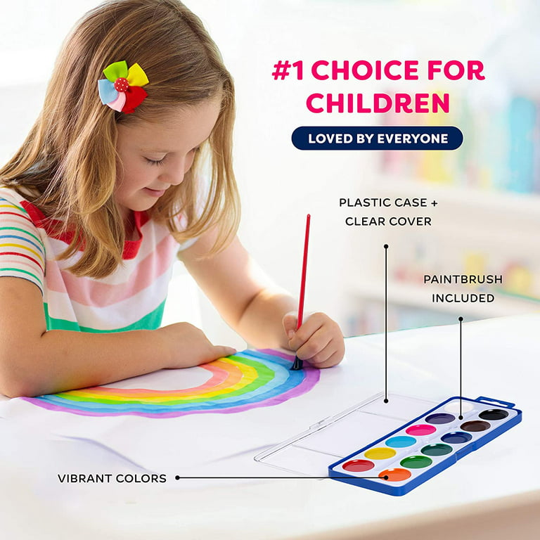 Watercolor Paint Palette for Kids - Washable Non Toxic Paints in 12 Br –  Neliblu