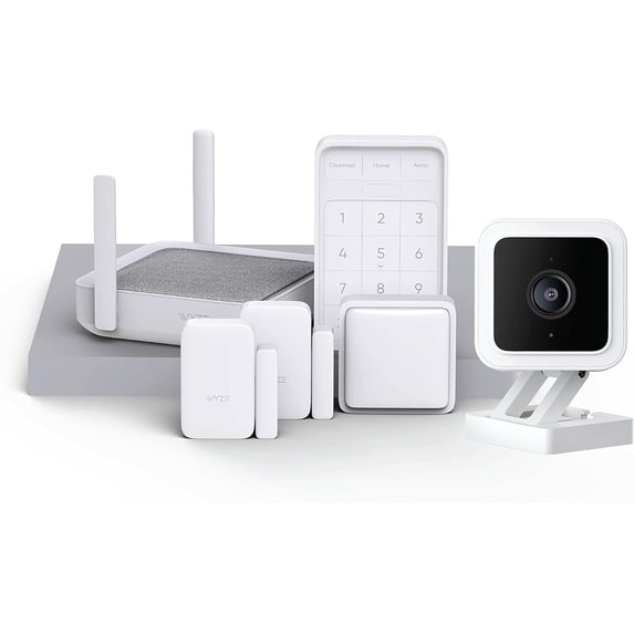 Restored Wyze Home Security System Sense v2 Core Kit with Hub, Keypad, Motion, Entry Sensors (2) with Wyze Cam v3 Indoor/Outdoor Camera, 6 Month Subscription Included (Refurbished)