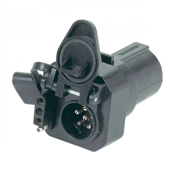 Hopkins MFG Trailer Wiring Connector Adapter 47565 Multi Tow; 7-Way Blade To 6-Way Pin And 4 Flat; With Dust Cover
