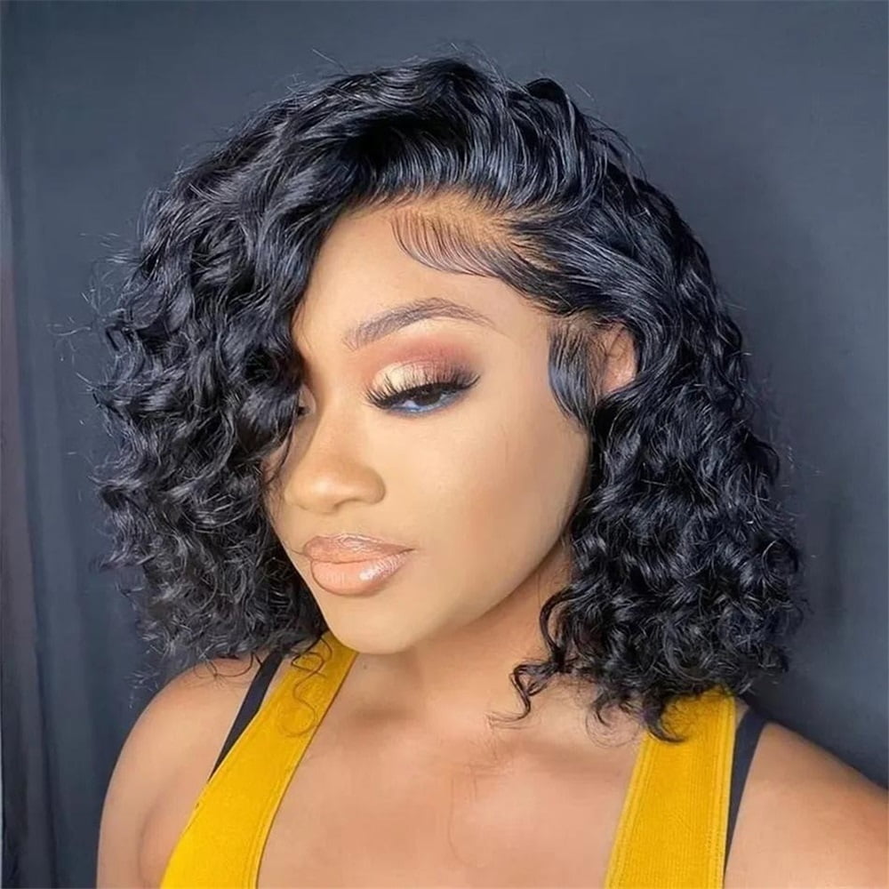 Brazilian Human Hair Pre Plucked Water Wave Side Part Lace Front Wigs