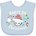 thumbnail image 3 of Inktastic Baby's 1st Christmas Cute Penguin with Candy Canes Boys or Girls Baby Bib, 3 of 4