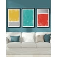 thumbnail image 3 of Drsoum 16x24in3pcs Black Framed Minimalist Abstract Wall Art Modern Colorful Line Mid Century Geometric Artwork Decor, 3 of 8