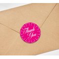 thumbnail image 4 of Darling Souvenir DIY Round 45 Pcs Polka Dot Thank You Fuschia Pink Stickers Non Customized Gift-1.6 Inches, 4 of 4