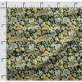 thumbnail image 2 of Soimoi Watercolor Floral Print, Velvet Fabric, Decor Sewing Fabric by The Yard 54 Inch Wide,Decorative Fabric for Upholstery and Home Accents, Black & Yellow, 2 of 5