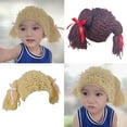thumbnail image 4 of Aellinatey Kid Pigtail Wig Crochet Wig Cap Handmade Woolen Yarn Knitted Braid Wig Hat, 4 of 12