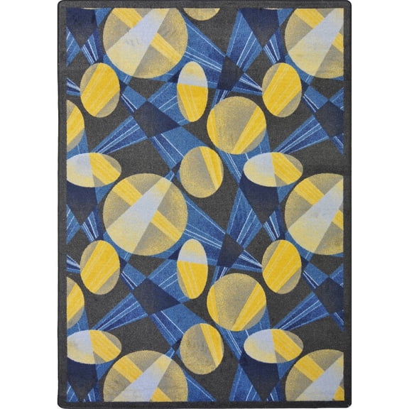Joy Carpets Any Day Matinee Searchlight 5'4" x 7'8" Area Rug in Color Navy