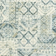 Mainstays Patchwork Loop Print Indoor Area Rug, Blue, 5 ft x 7 ft