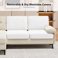 thumbnail image 4 of ZAFLY 85" Sectional Sofa, L Shaped Couches and Sofas, Chenille 3 Seater Sofa for Living Room, Beige, 4 of 9
