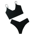 thumbnail image 3 of MSJUHEG Tummy Control Bikini for Women,Bathing Suit for Women,Bikinis Set,Tie Back Bathing Suit,Halter String,Bikini Tops Full Coverage Bottoms,Bathing Suits for Women Black M, 3 of 7