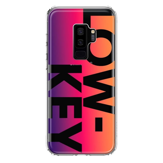 MUNDAZE Samsung Galaxy S9 Plus Shockproof Clear Hybrid Protective Phone Case Purple Pink Orange Clear Funny Text Quote Low Key Cover