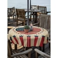 thumbnail image 2 of Outdoor Tablecloth with Umbrella Hole for Patio/Picnic/Party/Camping, Vintage Love Heart Independence Day Waterproof Table Cloth Round Cover Washable, 4th of July Retro Art (Dia 54"), 2 of 9