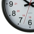 thumbnail image 3 of Timekeeper OP201 14-In. Quartz Black and White Indoor/Outdoor Wall Clock with Standard and Military Time, Black and Red Hands, and Black Rim, 3 of 4