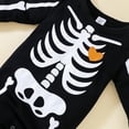 thumbnail image 4 of CONFREE Halloween Toddler Baby Boy Clothing Set Long Sleeve Funny Skeleton Print Romper With Hat 2Pcs Hallowmas Clothes Set Halloween Outfit For Boys, 4 of 9