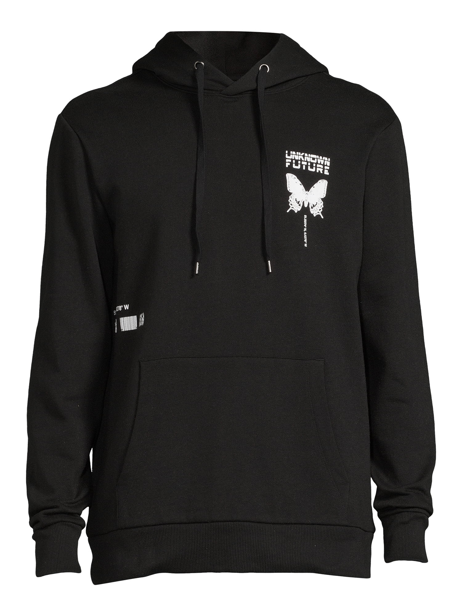 No Boundaries All Gender Graphic Hoodie with Long Sleeves, Men's XS-5XL No Boundaries All Gender Graphic Hoodie with Long Sleeves, Men's XS-5XL