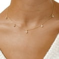 thumbnail image 3 of CFIOZYOS Diamond Pendant Necklace for Women， Dainty Gold Layered Necklaces 14k Gold Plated Stacked Cuban  Choker Necklaces Aesthetic Simple Gold Necklace Jewelry Gifts for Women, 3 of 11