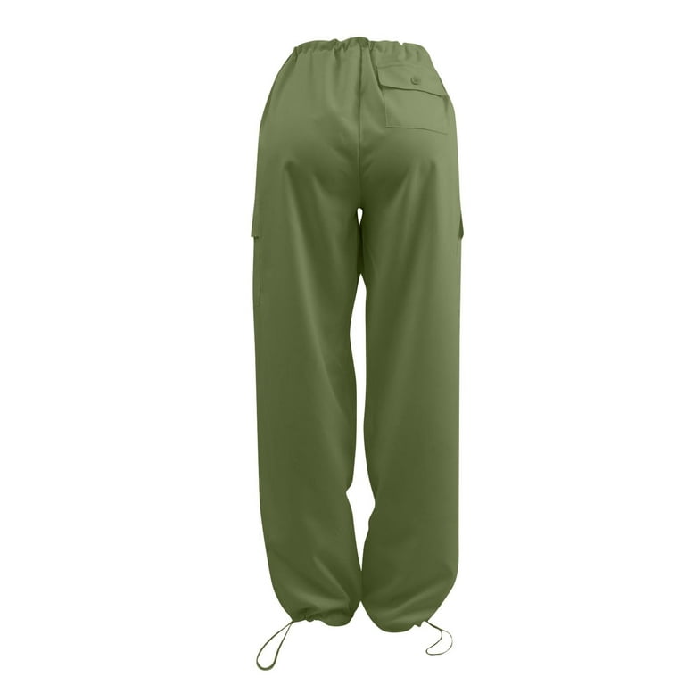 Cargo Street Women\'s Cargo Cuoff Pants Solid Color Wide 2023 Pants Hip M Jogging Women Green Hop Pants Pants Casual Leg Tethered
