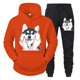 thumbnail image 3 of Conjunto deportivo divertido y bonito con estampado de husky para hombre, sudadera con capucha y pantalones de manga larga estilo callejero Y2K, conjunto de 2 piezas con capucha de perro y animal de a, 3 of 5