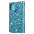 thumbnail image 7 of Dteck Folio Wallet Case For Samsung Galaxy A21s SM-A217 (not fit A21), Luxury Bling Glitter PU Leather Case with Stand / Zipper Purse / 9 Card Slots / Magnetic Closure Cover with Hand Strap, Blue, 7 of 7