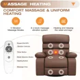 thumbnail image 2 of Techmilly Oversized Electric Recliner Chair with Heat and Massage, Adjustable Recline for Living Room,PU Leather (Brown 35" Seat Width), 2 of 6