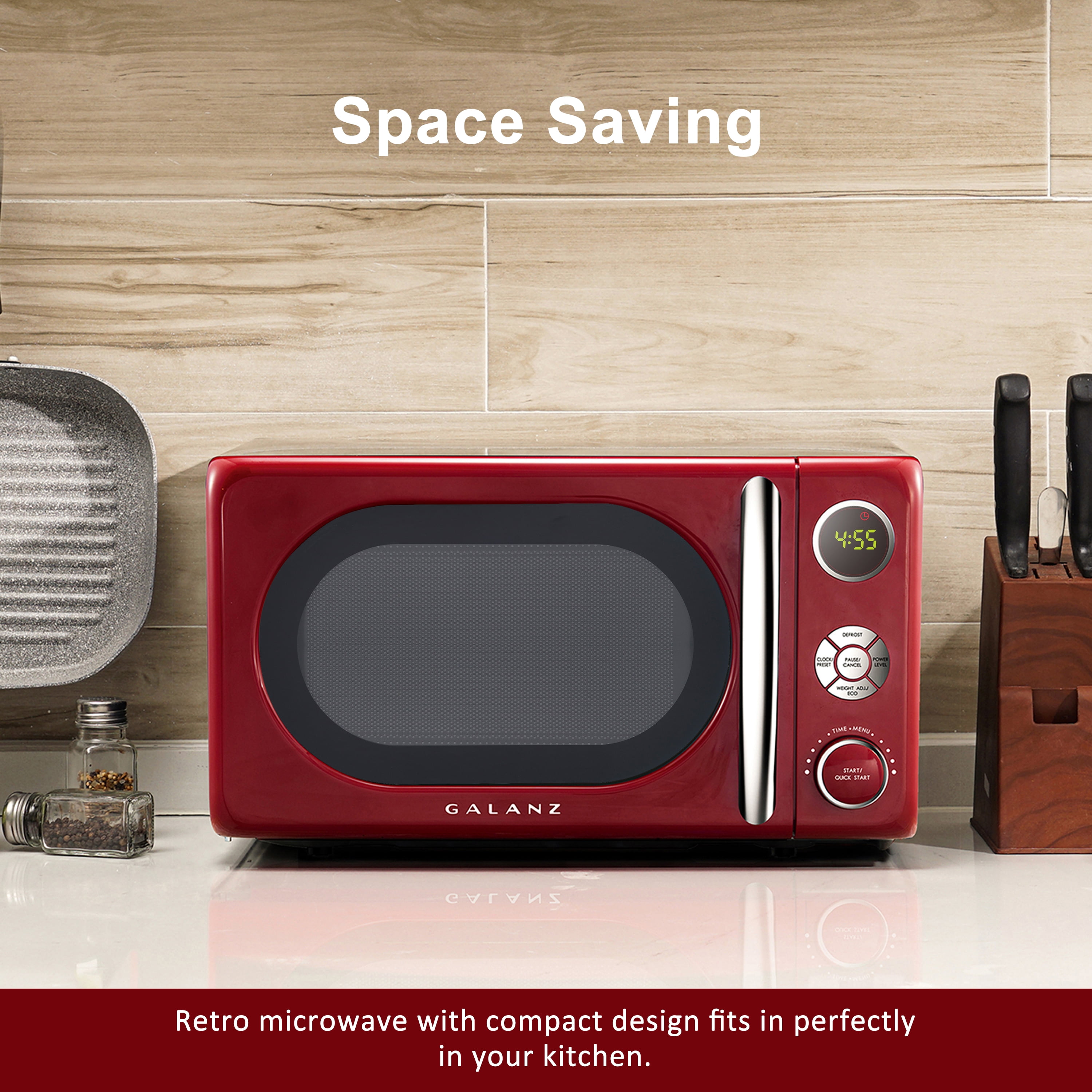 WOR07R3ZER by Winia - 0.7 cu. ft. Retro Countertop Microwave - Red