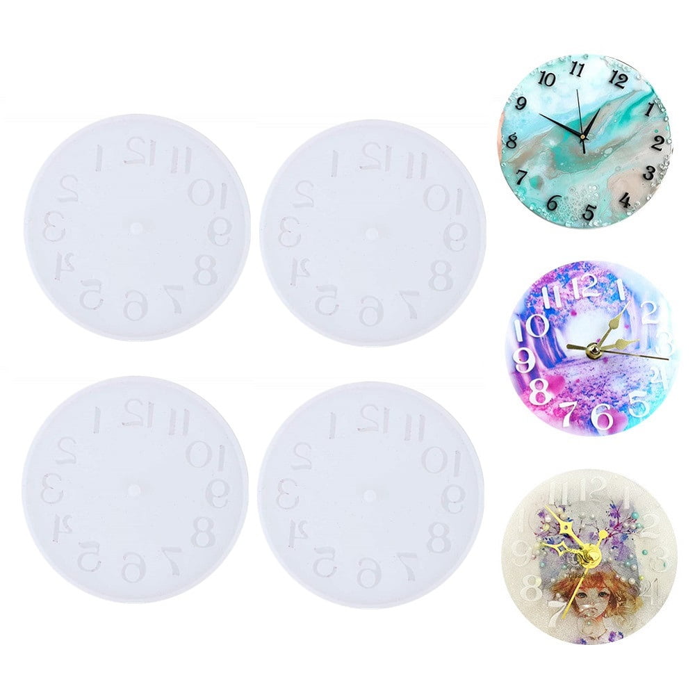 4pcs Creative Clock Resin Molds Clock Molds for Resin Large Roman Numerals Constellation, CabinaHome Silicone Molds Epoxy Molds for Resin Handmade DIY Jewelry Making Kits (6'' Dia Clock Molds)
