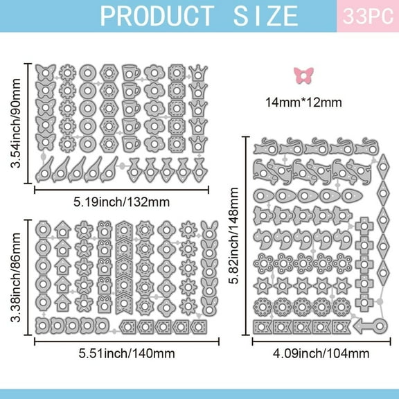 Page Tab Hole Reinforcement Cutting Dies for DIY Scrapbooking Metal Flower Gift Box Arrowhead Designs Die Cuts Embossing Stencils Template for Paper Card Making Decoration Album