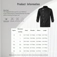 thumbnail image 7 of Miutii Mens Womens Unisex Kitchen Work Uniform Short&Long Chef Coat Restaurant Kicten Cooking Jacket Gray Long Sleeve 3XL, 7 of 7