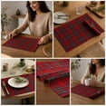 thumbnail image 7 of Christmas Plaid Placemats Place Mats Check Placemat Table Mats Decorative Kitchen Table Placemats, 7 of 7